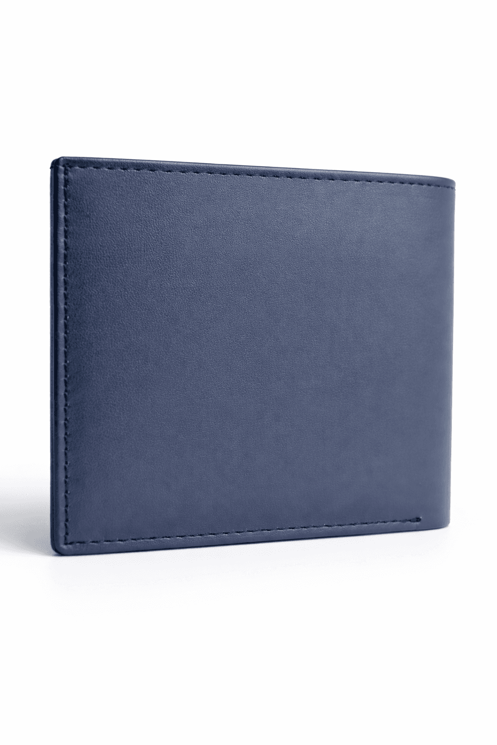 Men's Bifold Navy Blue Leather Wallet With Coin Pocket