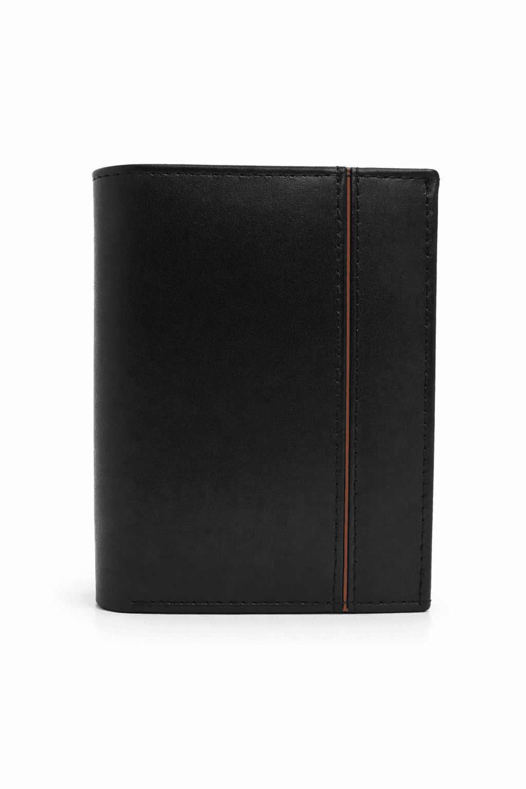 Men's Bifold Black Leather Wallet With Coin Pocket